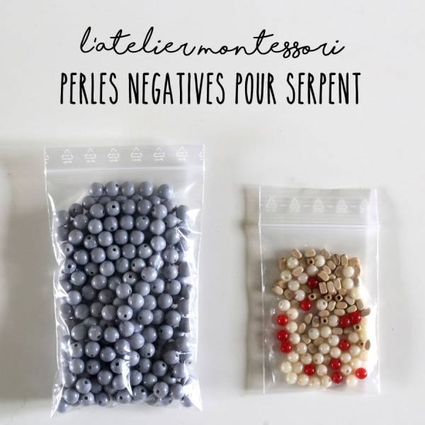 perles négatives pour serpent Montessori